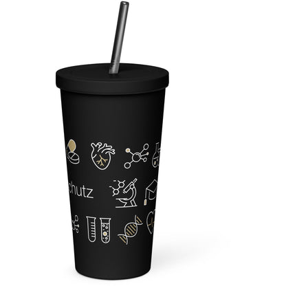 Insulated tumbler with a straw