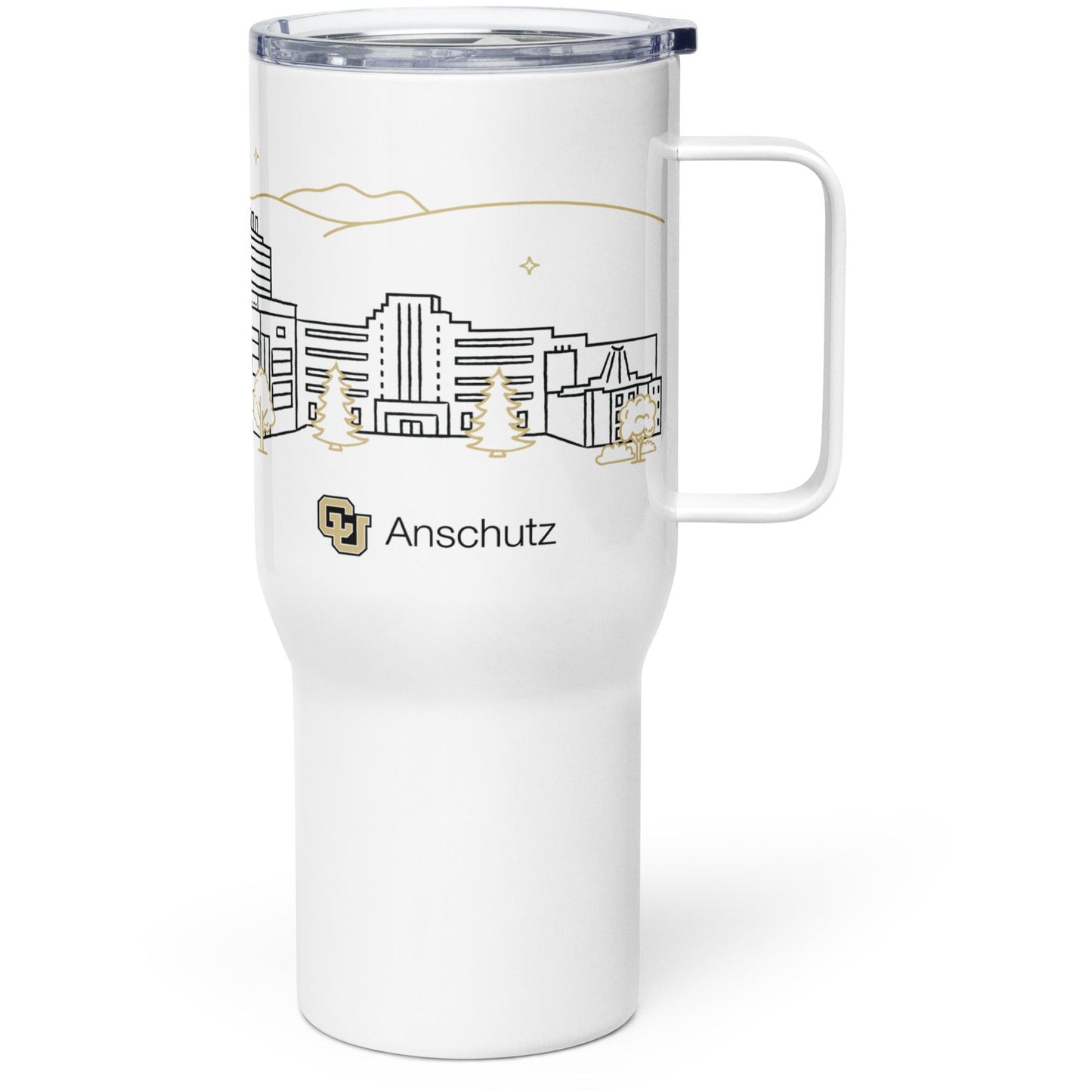 Travel mug with a handle