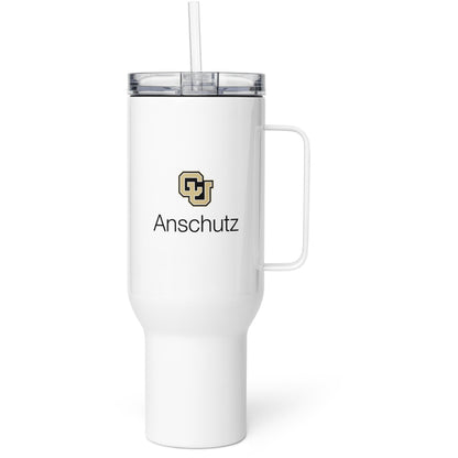 Travel mug with a handle