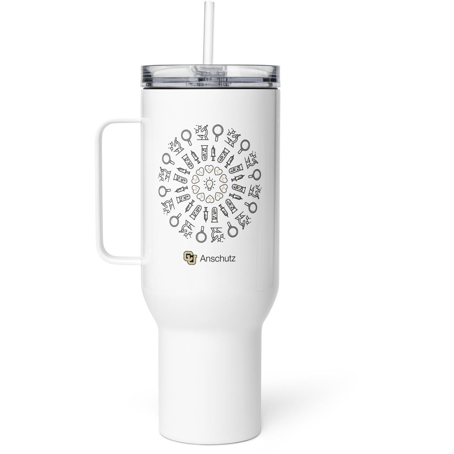 Travel mug with a handle